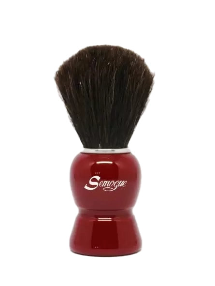 

Semogue Galahad C3 Premium Black Imperial Red Shaving Brush with Black Horsehair Bristles.