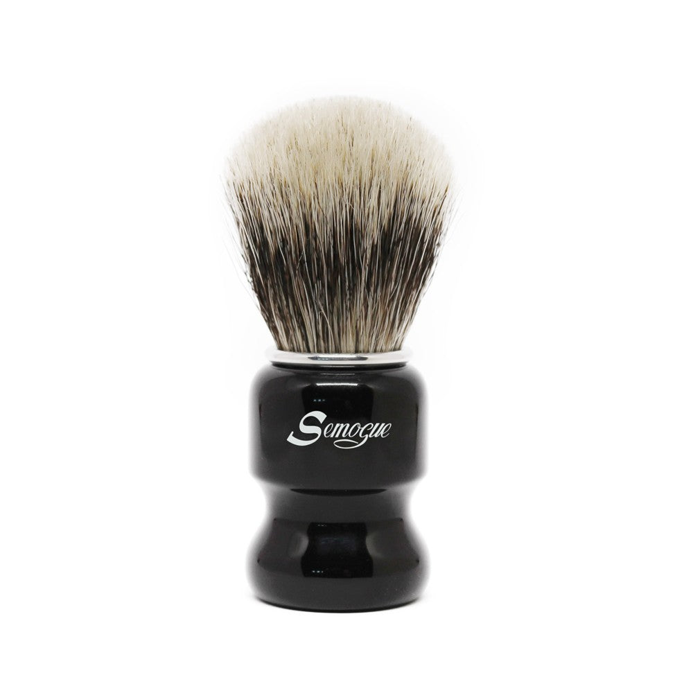 Semogue Torga C5 Jet Black Shaving Brush In Synthetic And Badger Bristle