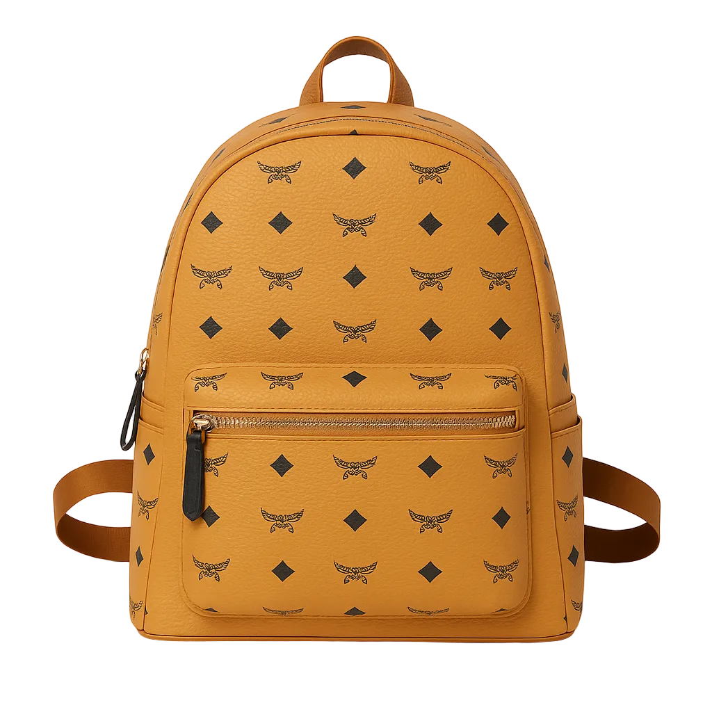 Zaino Color Senape Monogram Con Tasca Frontale E Spallacci Regolabili