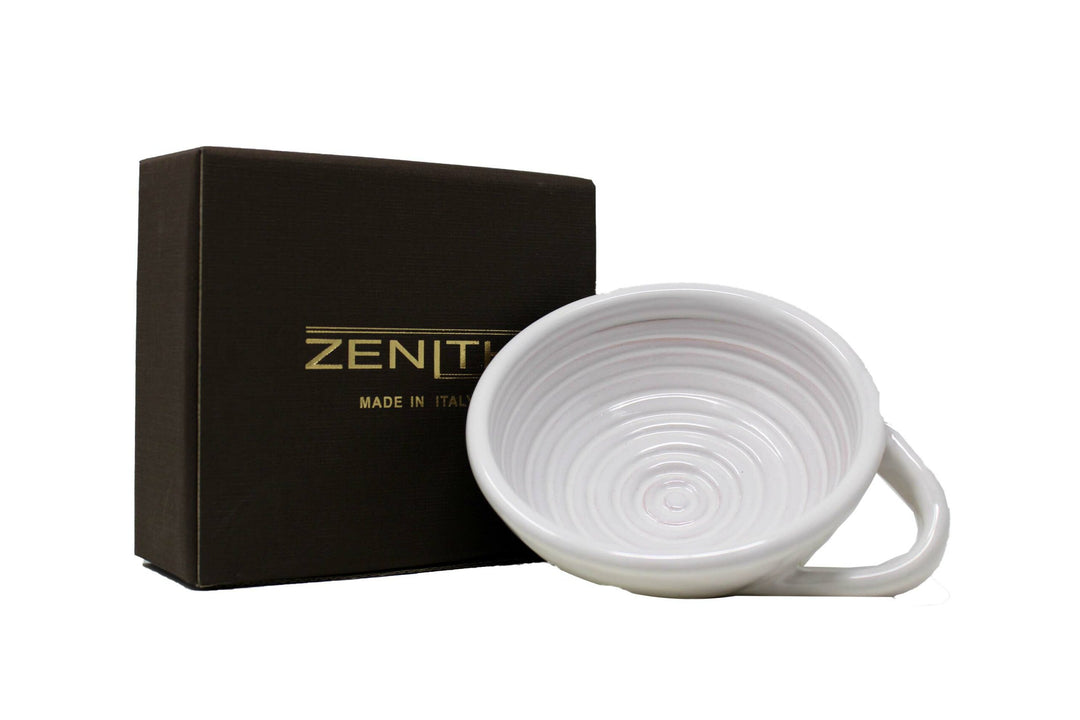Zenith Ciotola In Ceramica Per Sapone Da Barba Lavorata A Mano Avorio