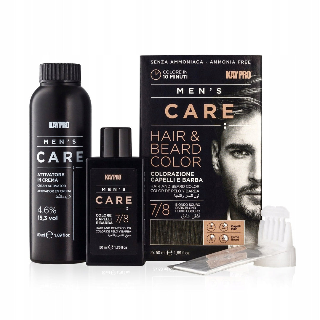 KayPro Men's Care Colorazione Capelli E Barba 7/8 Biondo Scuro 2 pz x 50 ml