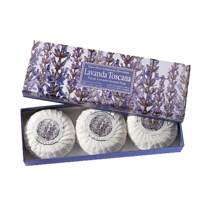 Saponificio Artigianale Fiorentino Set Sapone Lavanda Toscana 3 pz da 100 gr