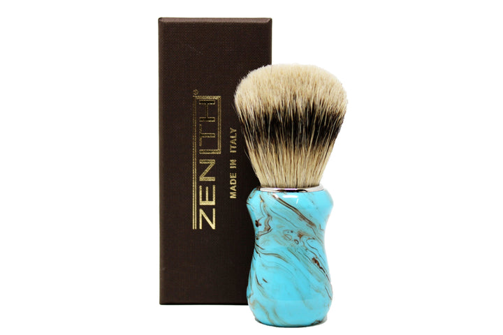 Zenith Pennello Da Barba In Puro Tasso Silvertip Con Ghiera Nichel Art.502 Turchese/Nic SB