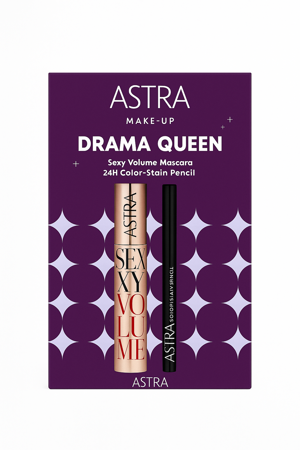 Astra Make-Up Drama Queen Kit Mascara Sexy Volume + 24H Color-Stain Pencil