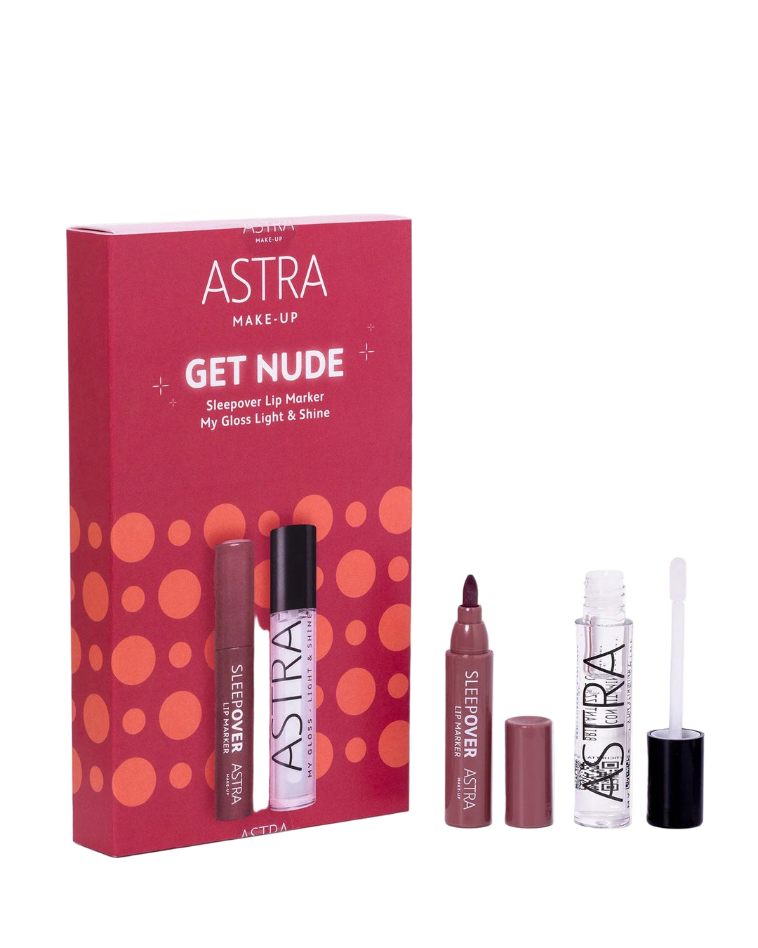 Astra Make-Up Get Nude Kit Labbra Sleepover Lip Marker + My Gloss Light E Shine