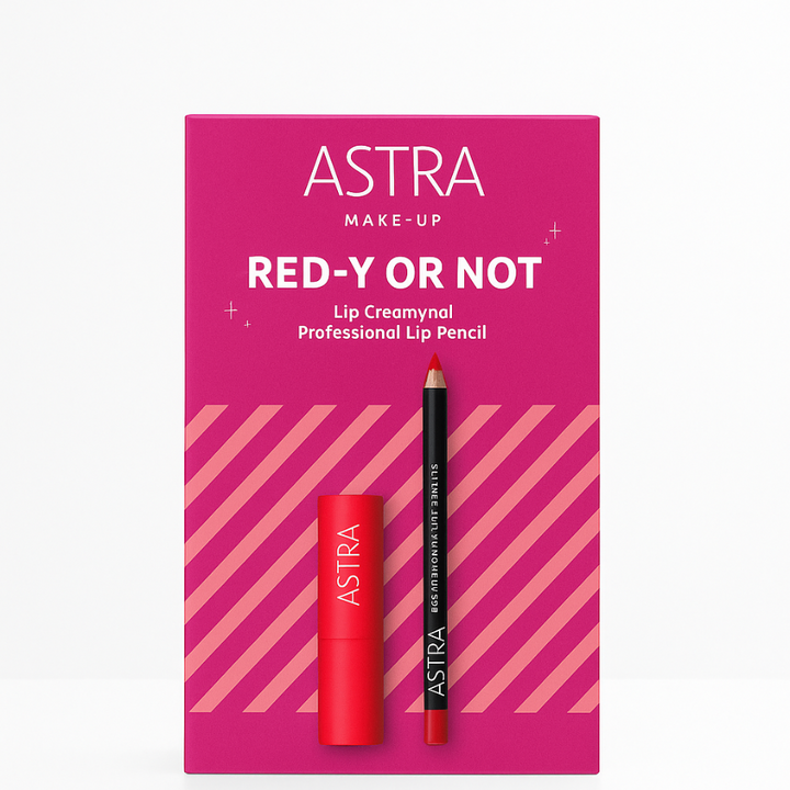 Astra Make-Up Red-y Or Not Kit Labbra Lip Creamynal + Professional Lip Pencil