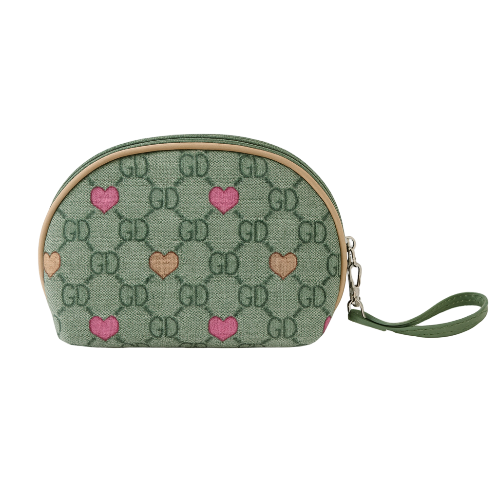 Beauty Case Monogram Cuori Con Polsiera Verde