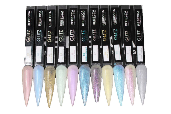 Rebecca Professional Nails Glitz Powder Effect Gel Polish Smalto Semipermanente UV\LED 5 ml