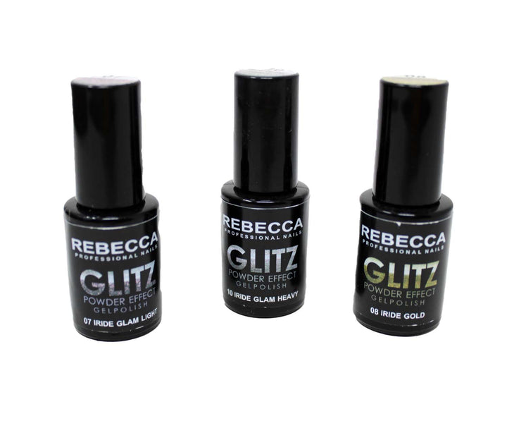 Rebecca Professional Nails Glitz Powder Effect Gel Polish Smalto Semipermanente UV\LED 5 ml