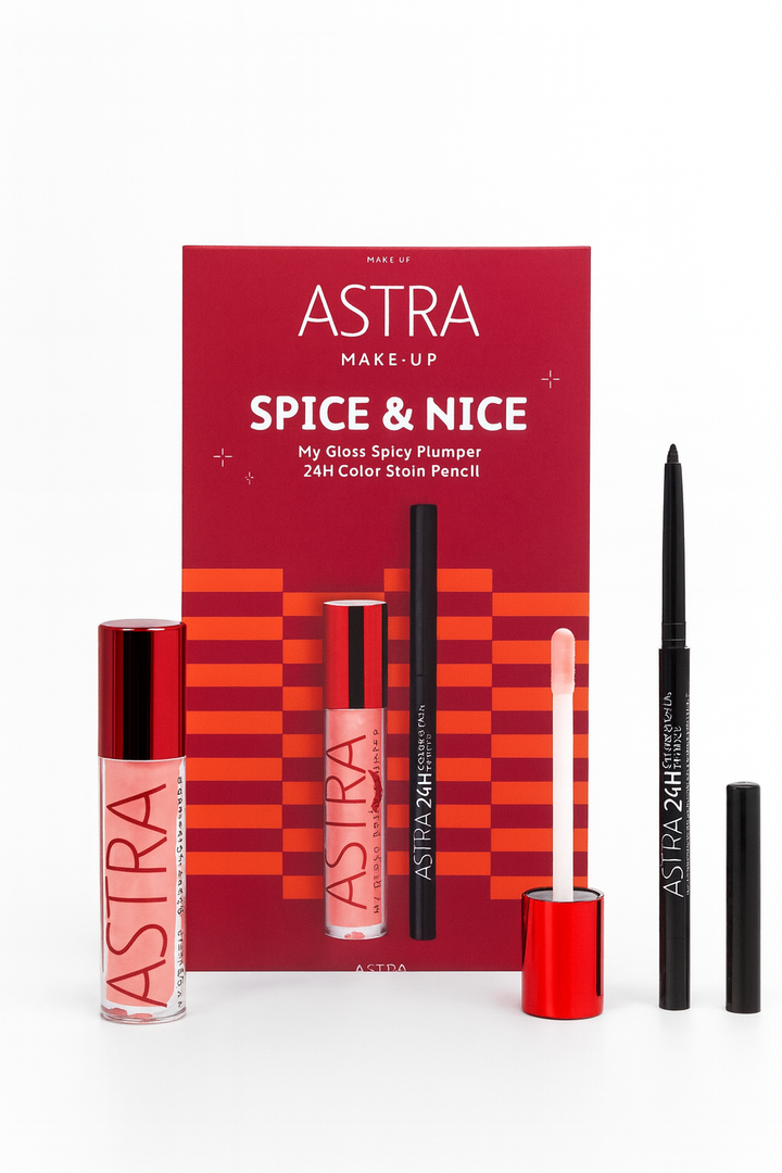 Astra Make-Up Spice E Nice Kit My Gloss Spicy Plumper + 24H Color-Stain Pencil