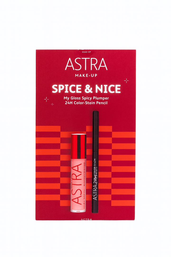 Astra Make-Up Spice E Nice Kit My Gloss Spicy Plumper + 24H Color-Stain Pencil